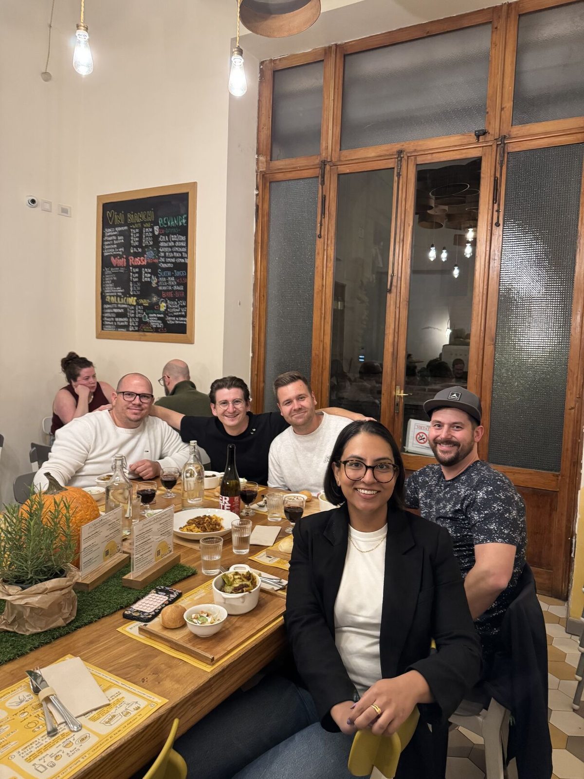 Yoann Ferrand at dinner with paid media colleagues after a conference